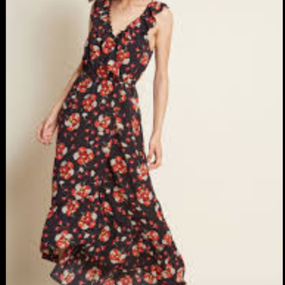 Scotch & Soda Faux Wrap High Low Floral Dress